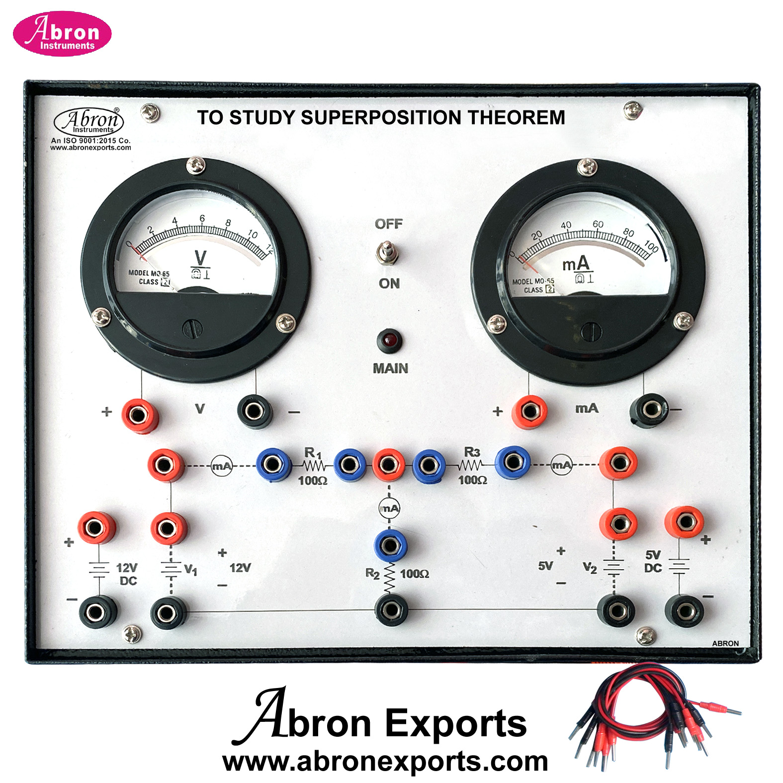 Study Theorem Super Position Theorem With Power Supply 2 Meters Electronic Trainer Kit Abron AE-1430SU 
